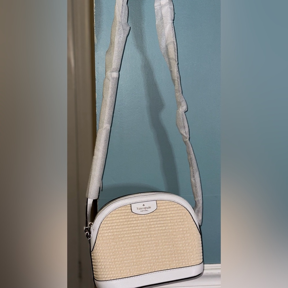 Kate Spade Wicker/White Leather Crossbody - Picture 2 of 8